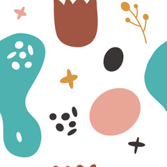 Abstract floral seamless pattern