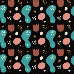 Abstract floral seamless pattern