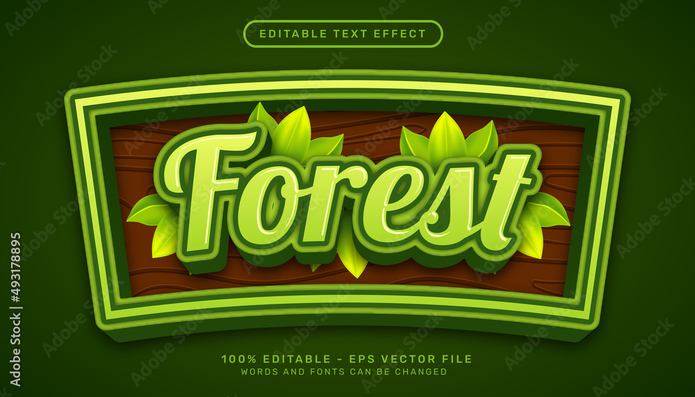 Poster forest 3d text effect and editable text effect