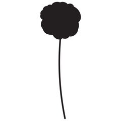 flower silhouette with hand drawn