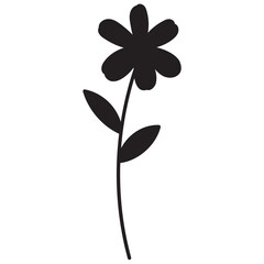 flower silhouette with hand drawn