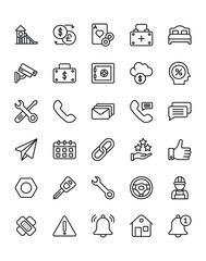 Service Icon Set 30 isolated on white background