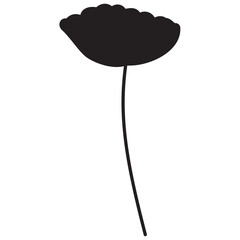 flower silhouette with hand drawn