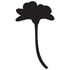flower silhouette with hand drawn