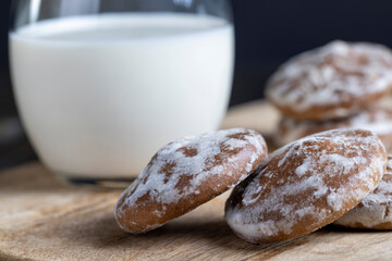 iced sugar gingerbread on a cutting board