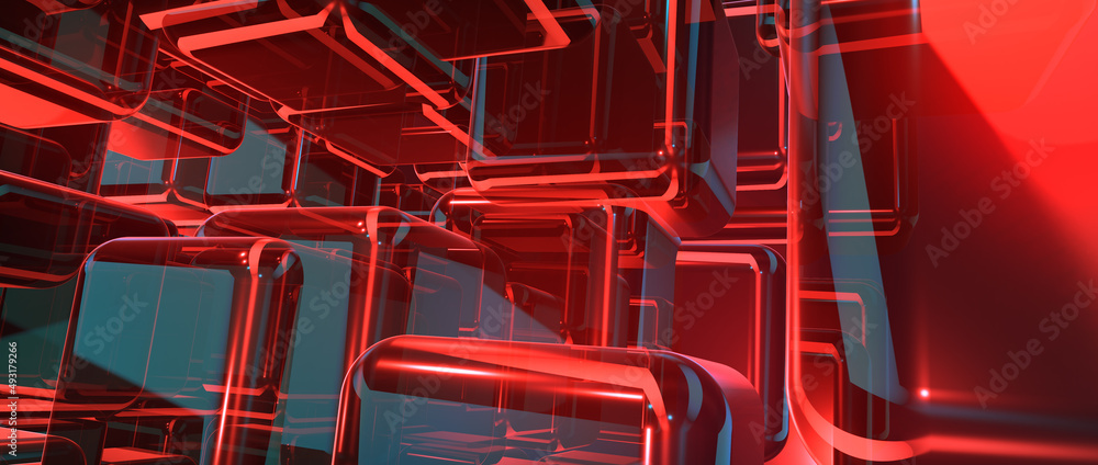 Canvas Prints business explore metaverse technology with blockchain network connecting. smart city digital world m