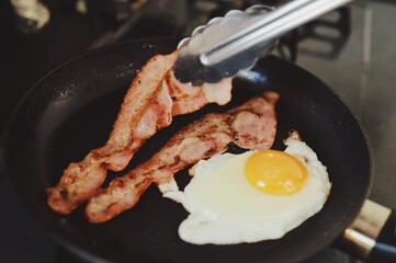 ベーコンの焼き加減