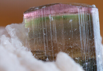 Obraz na płótnie Canvas tourmaline mineral specimen stone rock geology gem crystal