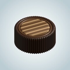 Chocolate candy with cream decoration, 3d rendering concept