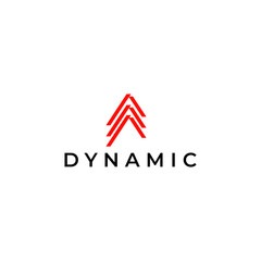 abstract dynamic letter a tech logo