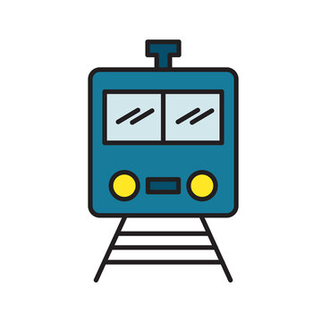 Train glyph icon isolated on white. EPS10