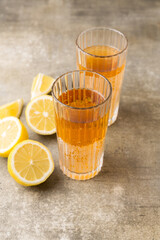 Summer refreshing carbonated drink. Drinks with sparkling mineral water