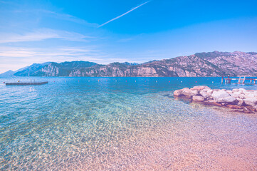 Deserted shore of  Garda