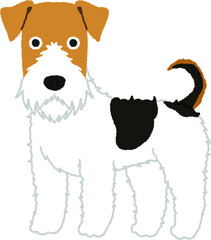 Fototapeta premium ワイアーフォックステリアの犬イラスト
