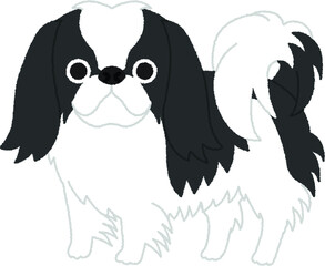 狆（ちん）の犬イラスト