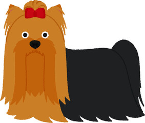 ヨーキー（ヨークシャーテリア）の犬イラスト