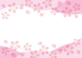 華やかな桜のフレーム　ピンク