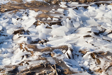 a thick layer of ice formed on the territory of the field