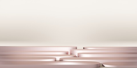Obraz na płótnie Canvas geometric minimalist scene Stage and studio for displaying products 3D illustrations
