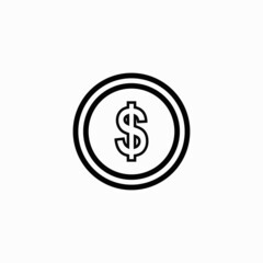Graphic flat coin icon for your design and website
