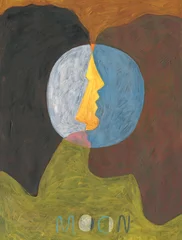 Gordijnen watercolor painting. kiss . abstract man and woman. illustration.   © Anna Ismagilova