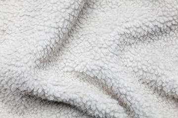 White soft fleece inner lining fabric background texture