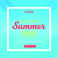 Hot summer sale background vector illustration