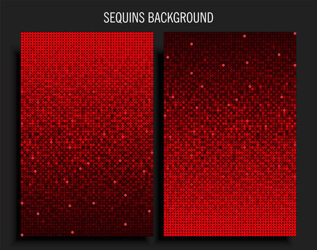 Two posters template made red sequins or glitters