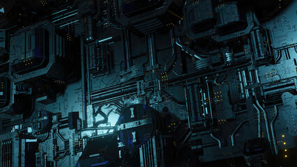 3d illustration - Model of alien sci-fi city..
