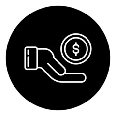 hand and dollar coin