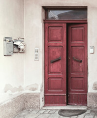 Doorway of old building, open