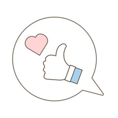 Fototapeta premium Heart pictogram balloon icon (with line) isolated