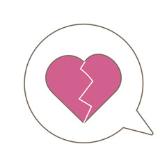 Heart pictogram balloon icon (with line) isolated