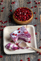 a maroon-colored cake with the taste of different berries
