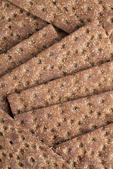 thin and crispy bread close up