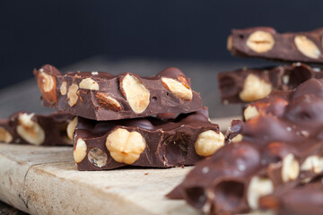 homemade chocolate with a large number of nuts