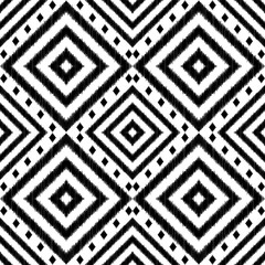 Ikat seamless pattern abstract black and white Ikat background seamless pattern for textile, wallpaper, card or wrapping paper