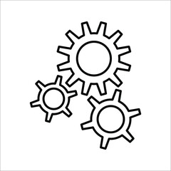 Gear Process icon on white background. Process symbol in black for your web site design