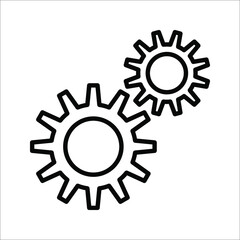 Gear Process icon on white background. Process symbol in black for your web site design