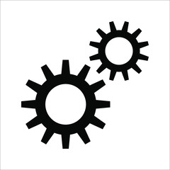 Gear Process icon on white background. Process symbol in black for your web site design