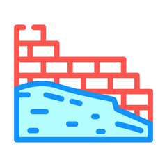 masonry building color icon vector. masonry building sign. isolated symbol illustration