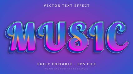 Modern Colorful Word Music Editable Text Effect Design Template