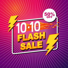 10.10 Flash Sale promotion banner on purple gradient background