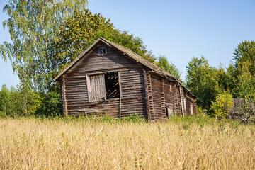 Obraz premium destroyed village house