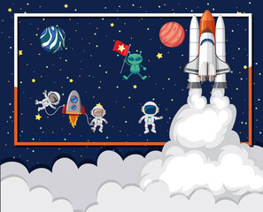 Space element template in space background