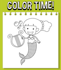 Worksheets template with color time text and Mermaid outline