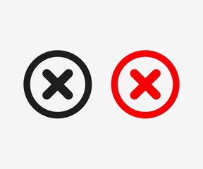Obraz premium X mark icon vector. Cross mark icon. Cancel icon symbol