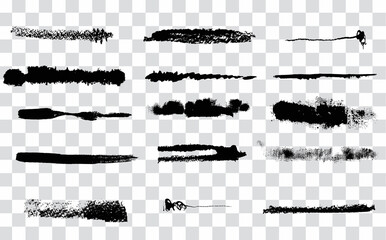 Set of Paint brushes on the transparent background