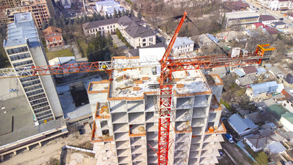 Construction of a residential building in a residential area