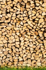 Reserve for the winter stack of firewood